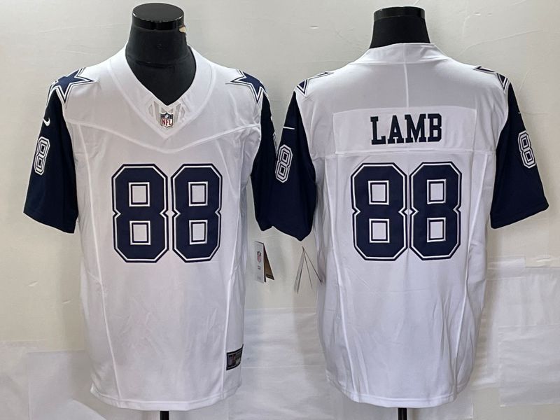 Men Dallas Cowboys #88 Lamb White 2023 Nike Vapor Limited NFL Jersey style 1